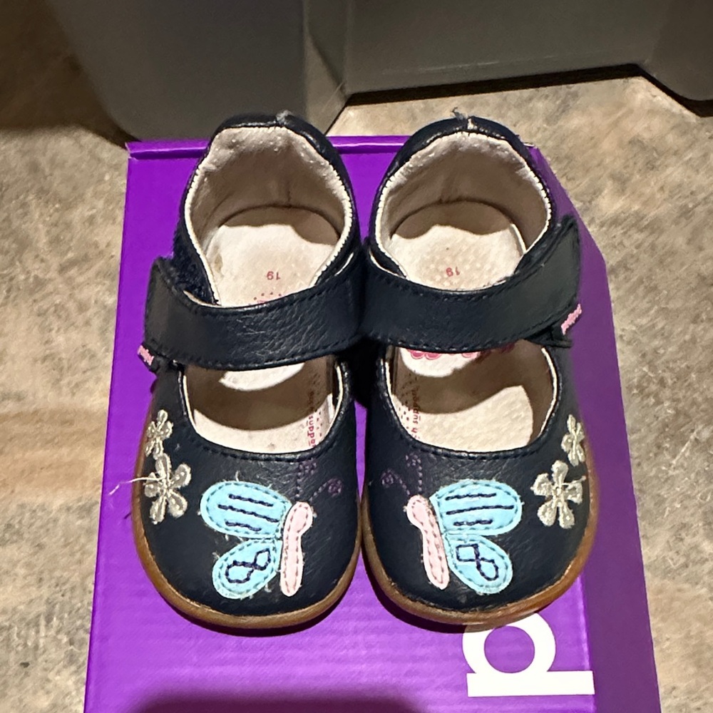 Pediped Navy Butterfly Dress Shoes